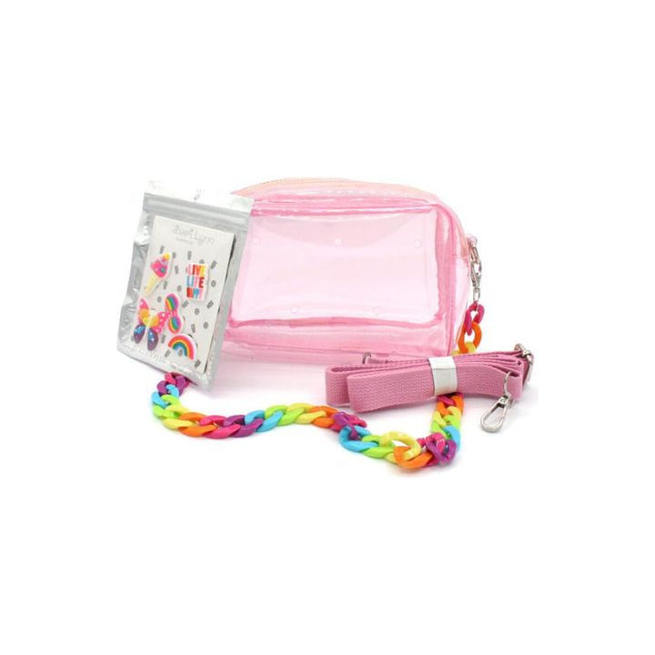 Charm bag w/rainbow chain