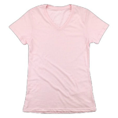 Light pink V-neck short sleeve T-shirt