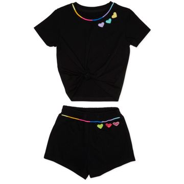 sienna black short set