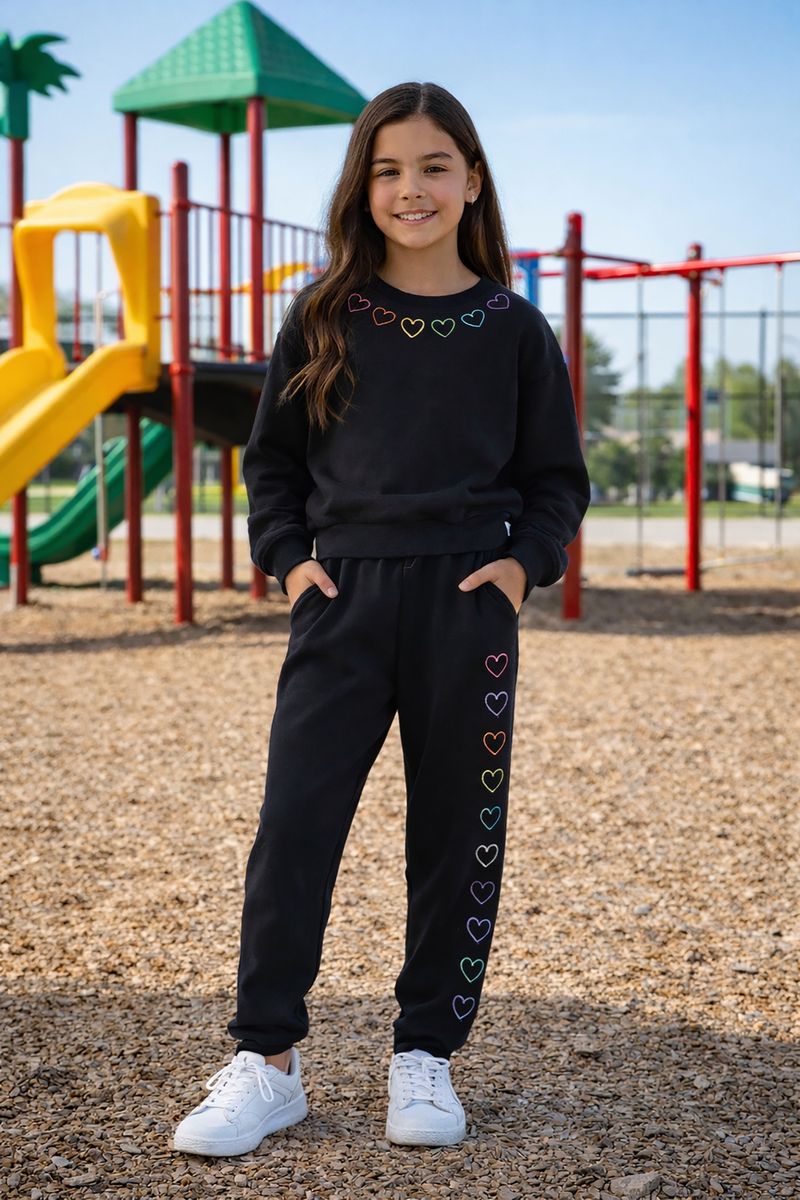 Hearts set-sweatshirt and pull on jogger