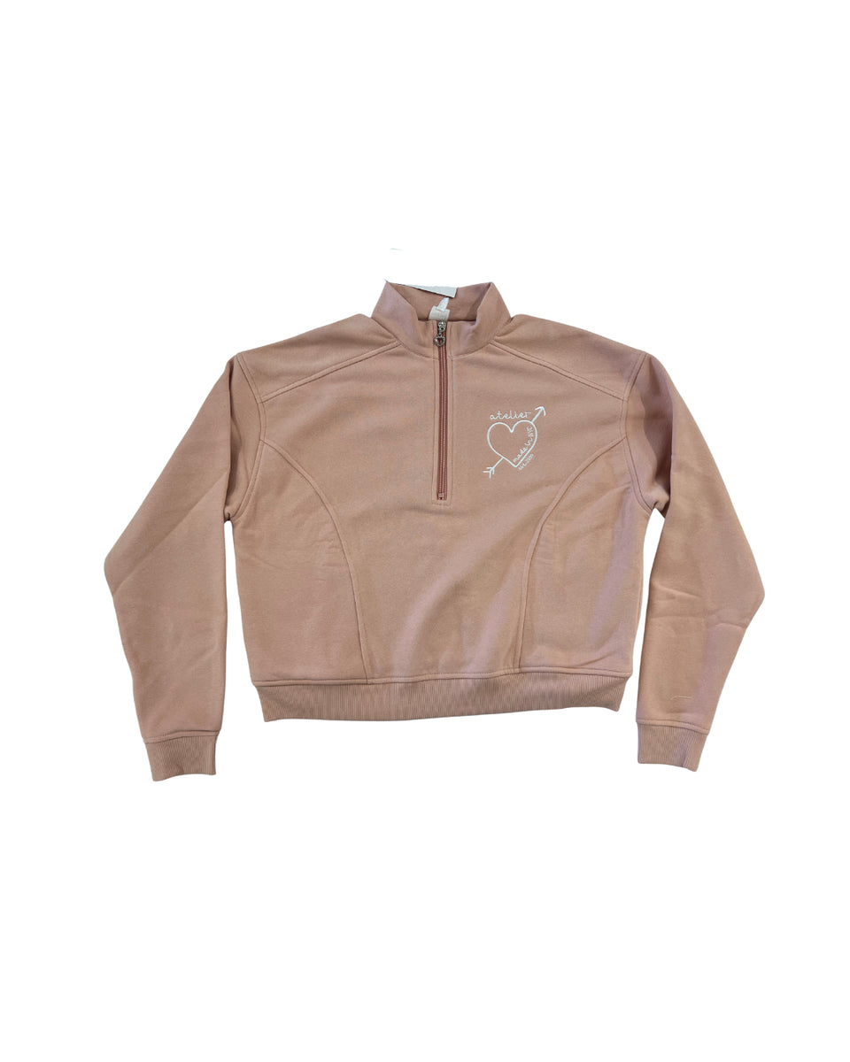 Pink French Terry Half Zip