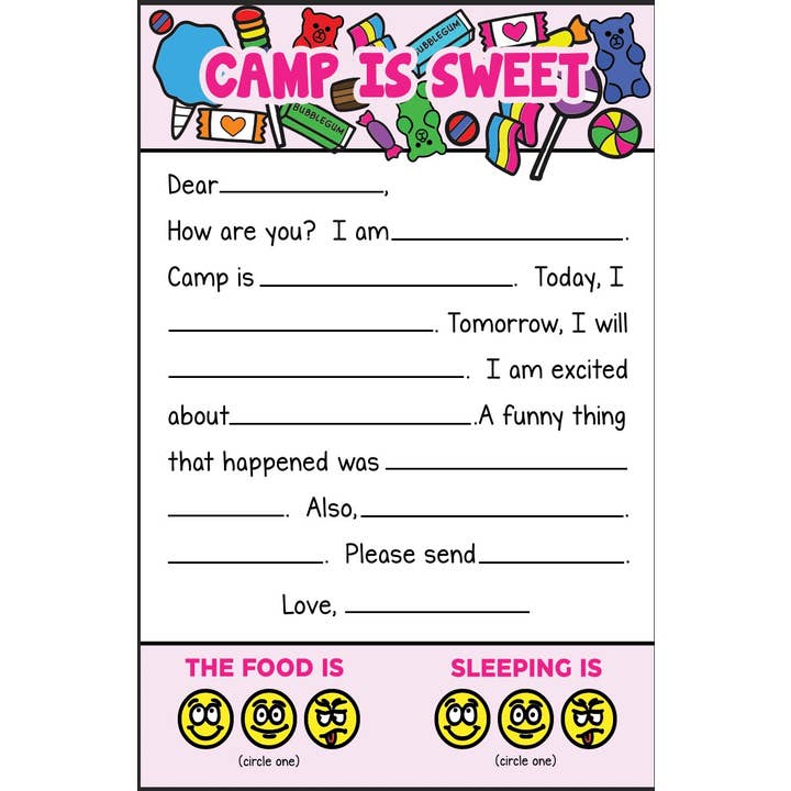 Camp Is Sweet (Candy) Fill-in Stationery