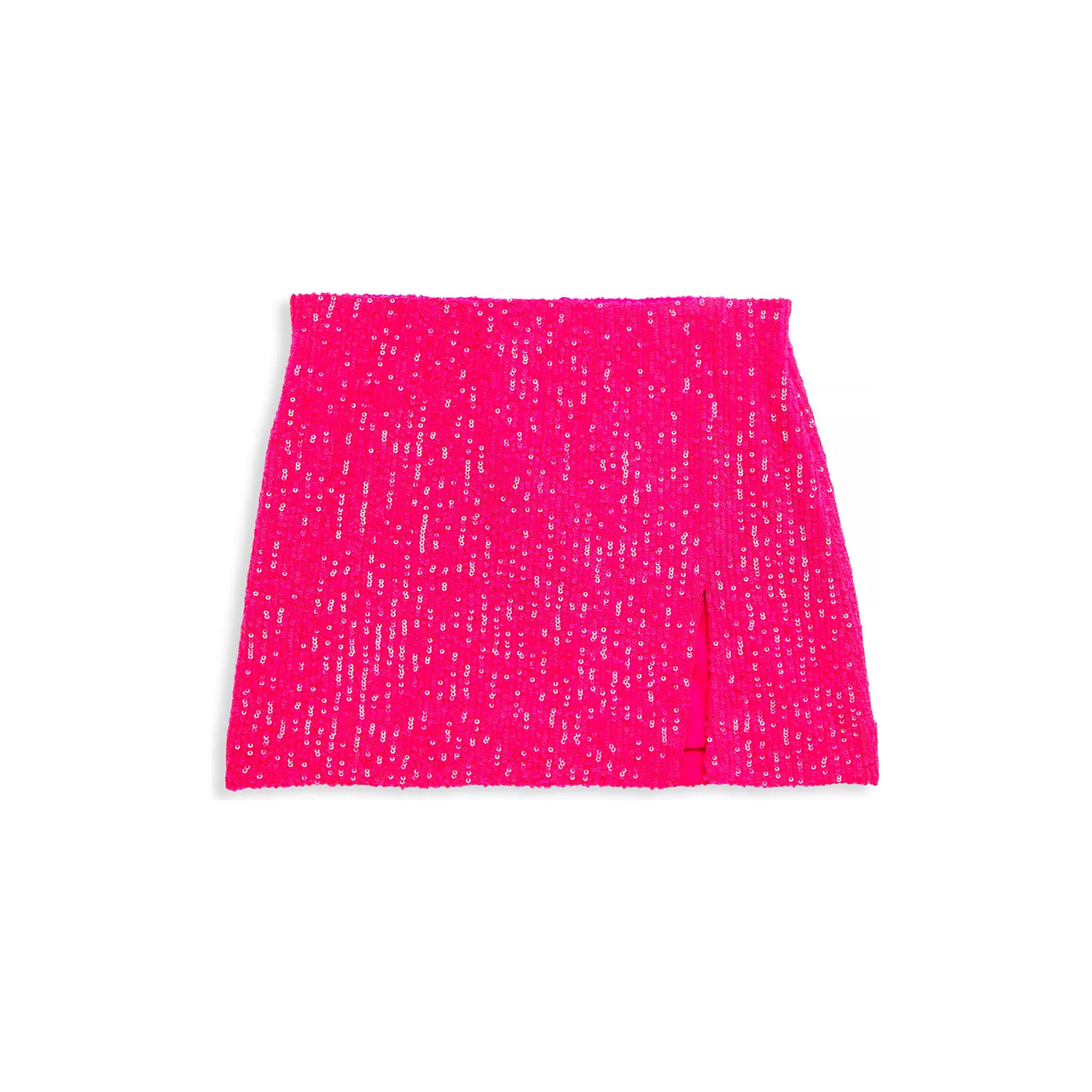 neon pink sequin mini skirt
