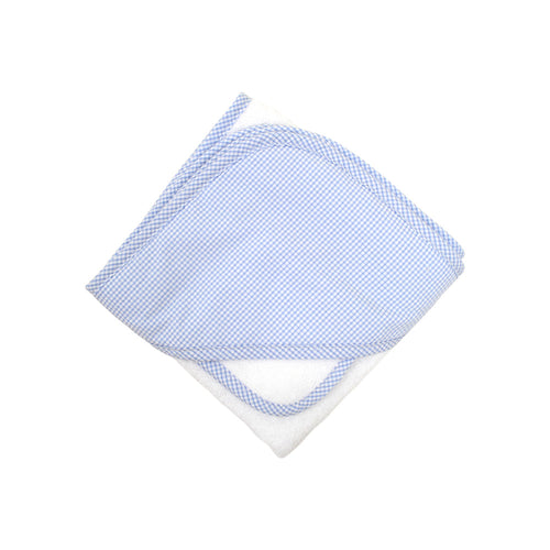 Small Blue Check Fabric Hooded Towel