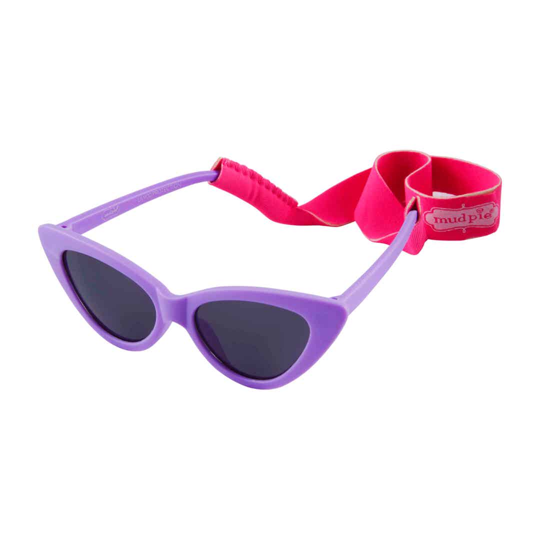 toddler cat eye sunglasses w/neck strap