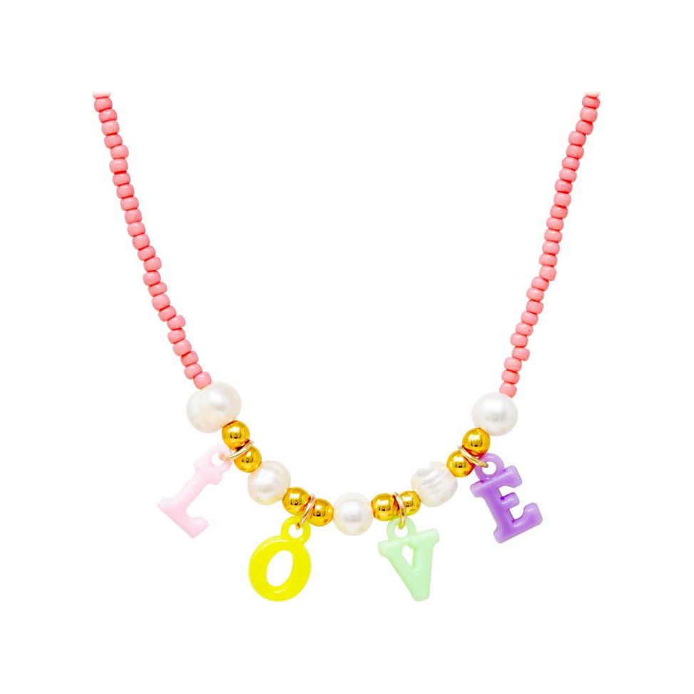"love" beaded necklace