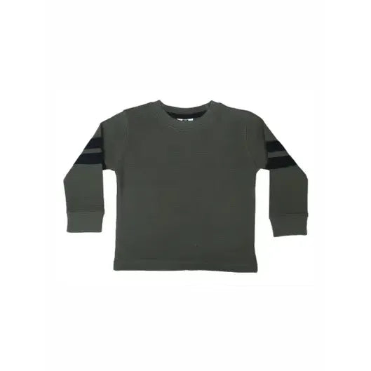 thermal l/s with navy taping shirt-olive