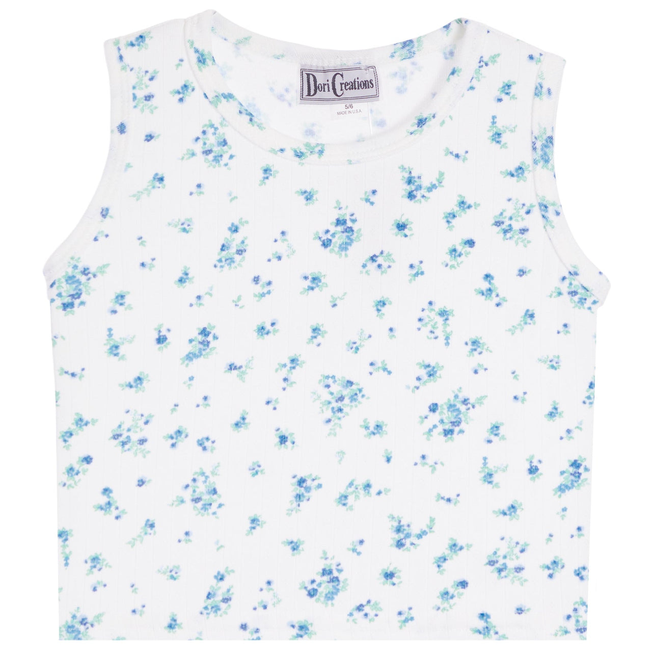 Floral Tank-Turq