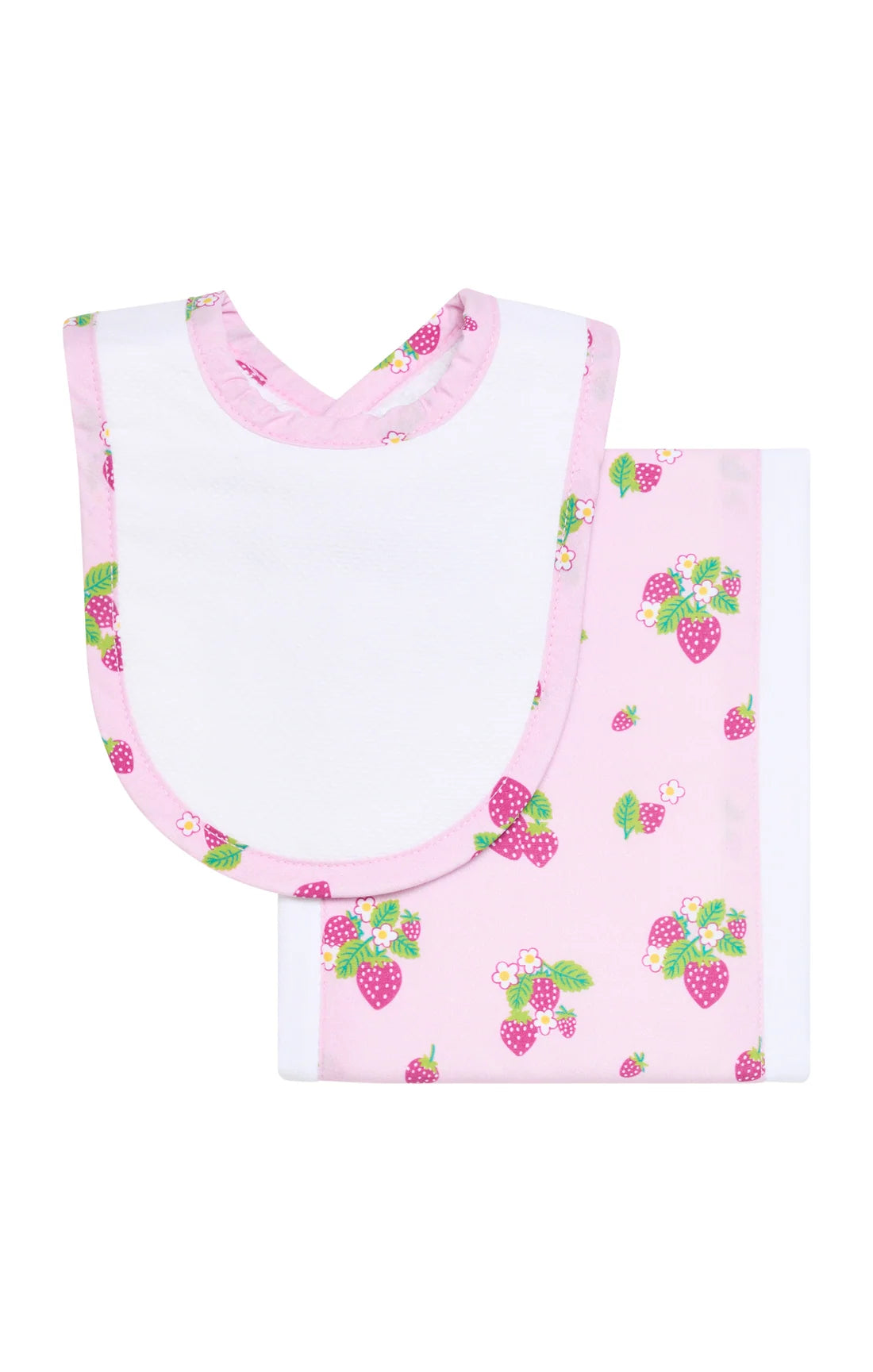 Strawberry Drooler Bib and Burp Set