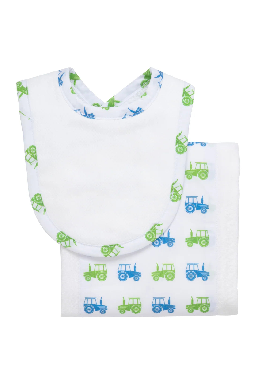 Tractor Drooler Bib and Burp Set