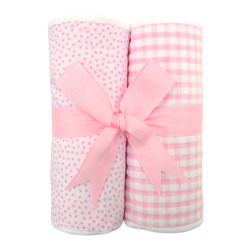 Pink Lullaby burp cloth (set of 2)