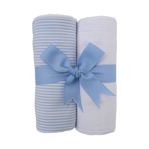 blue check burp cloth (set of 2)