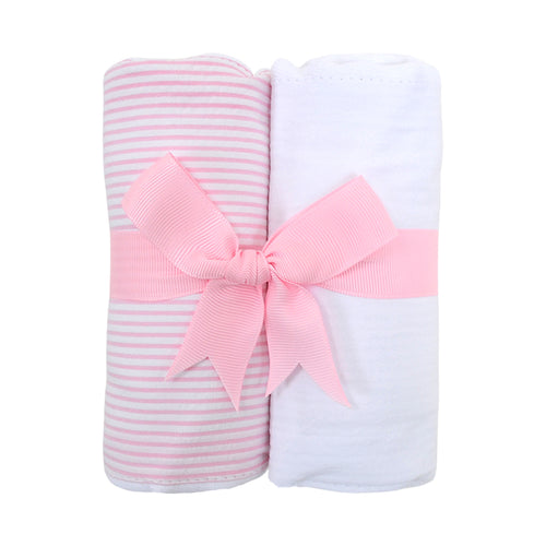 pink check burp cloth (set of 2)