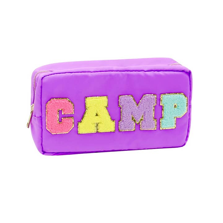 Nylon Cosmetic Bag Purple Camp Chenille