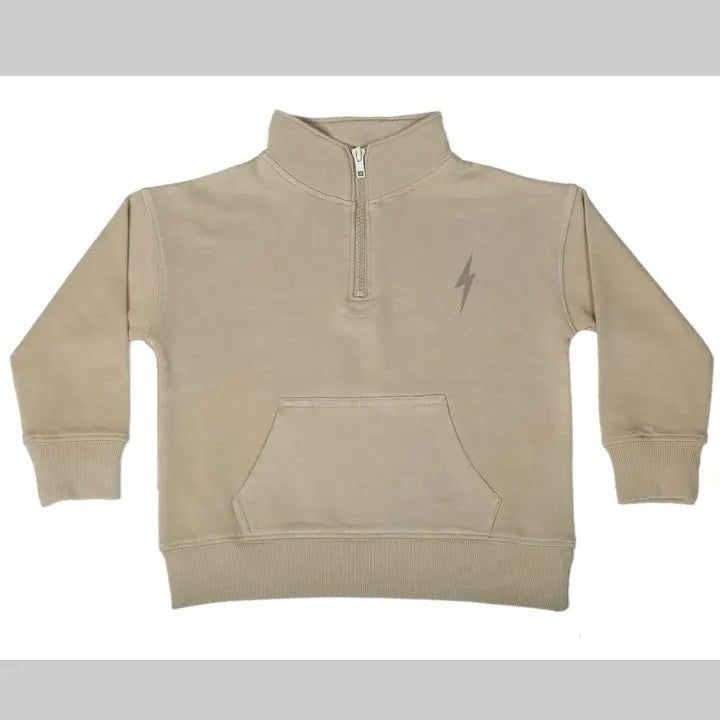 1/4 zip pullover-stone