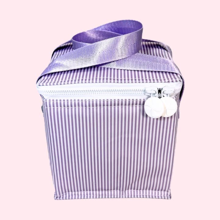 Lilac Preppy Stripe - Snack Square