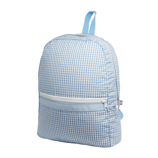 Baby Blue Seersucker Medium  Backpack