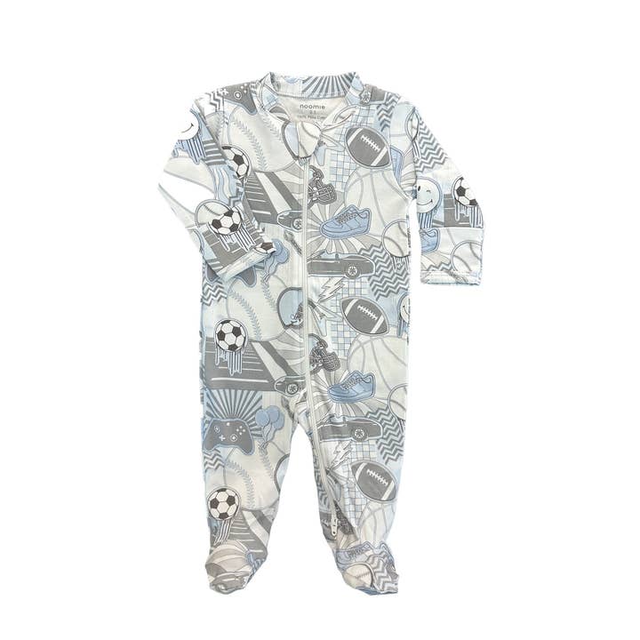 By jordana Boy Zipper Footie in Blue