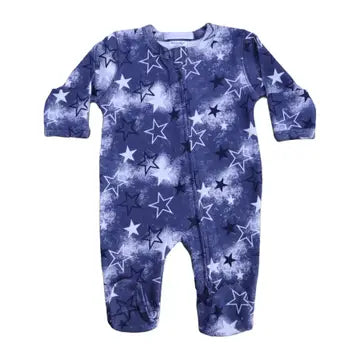 blue spray star footie