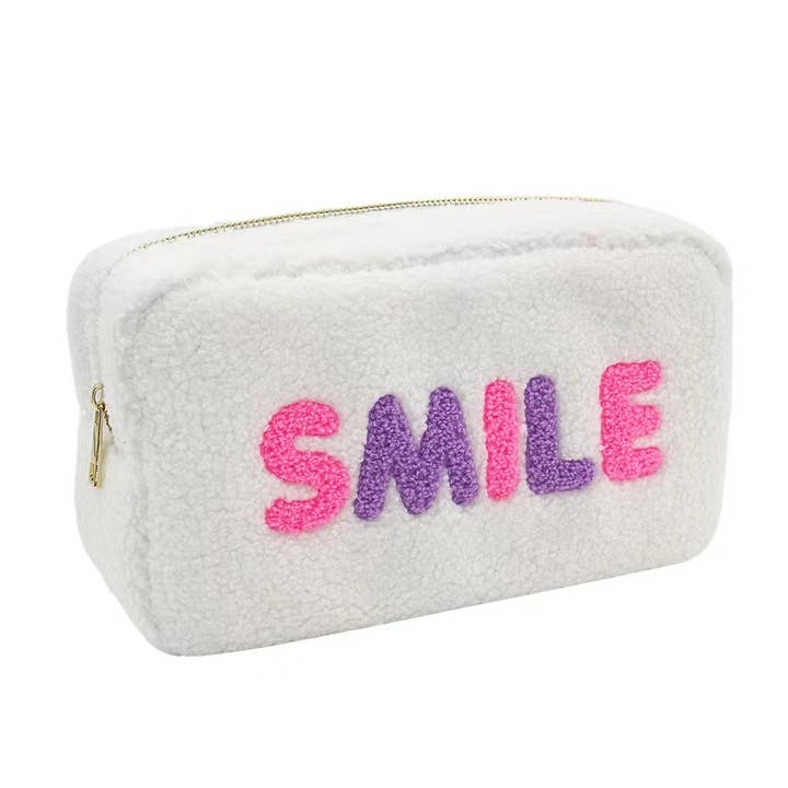 Nylon Cosmetic Bag Sherpa Smile