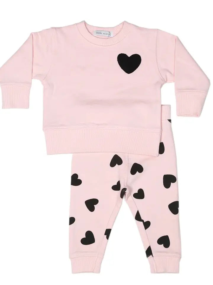 chenille heart 2pc set