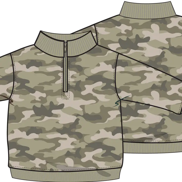 camo french terry sweatshirt