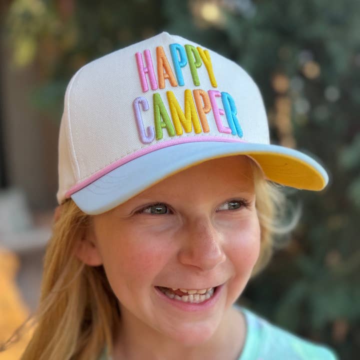 Embroidered Baseball Cap - "Happy Camper"