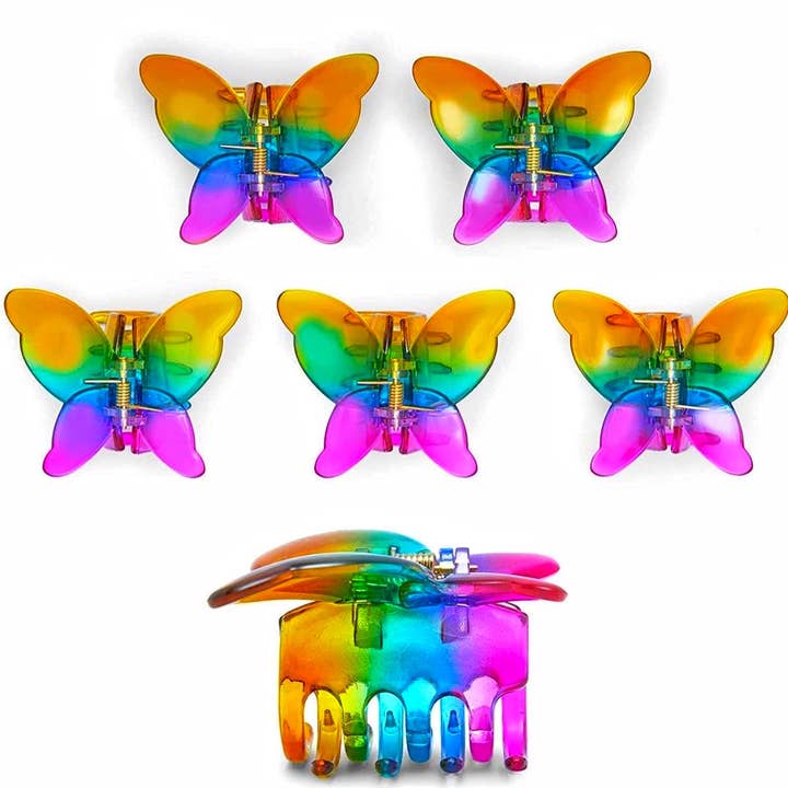 rainbow butterfly Hair Claw