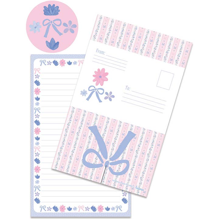 Floral Stripe Foldover Cards