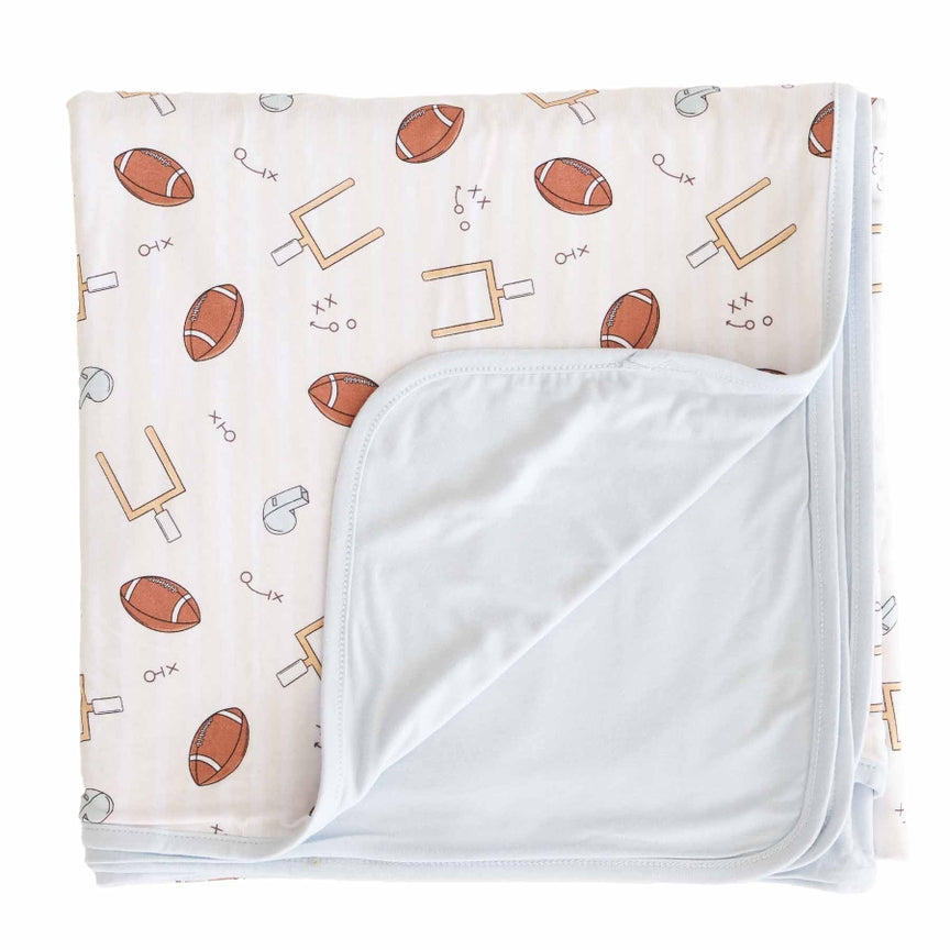 Tiny Touchdowns Double Sided Bamboo Blanket