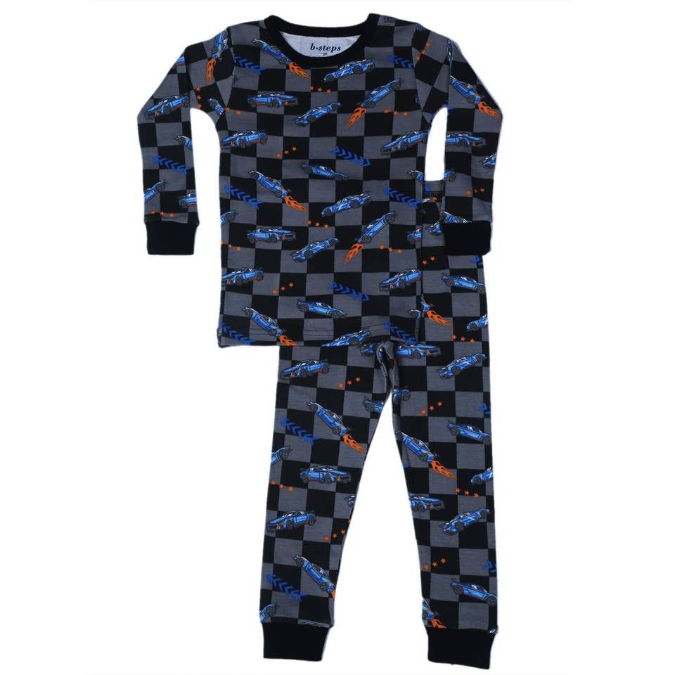 Kids Pajamas - Checkered Cars