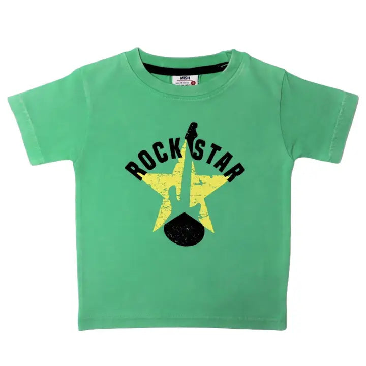 rock star  green tee