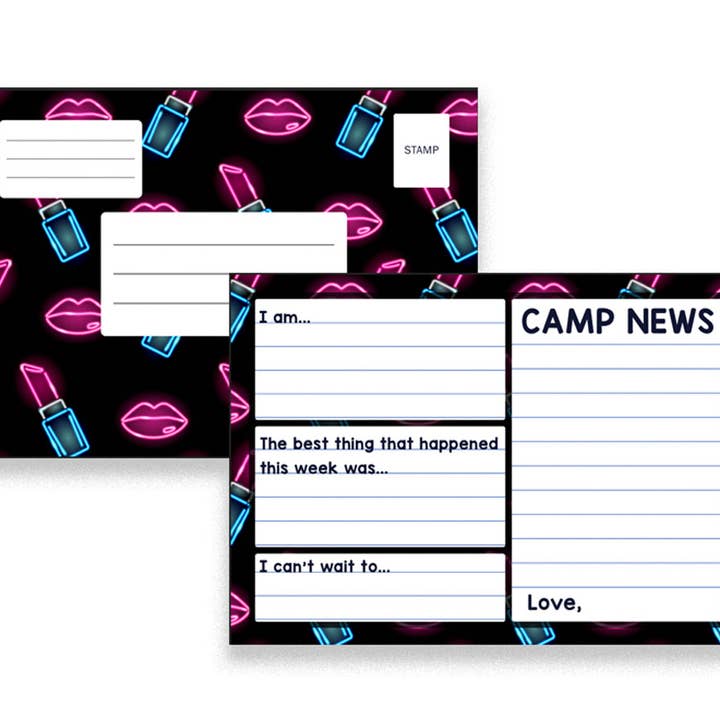 Lipstick & Kisses Camp Fill-in Postcard