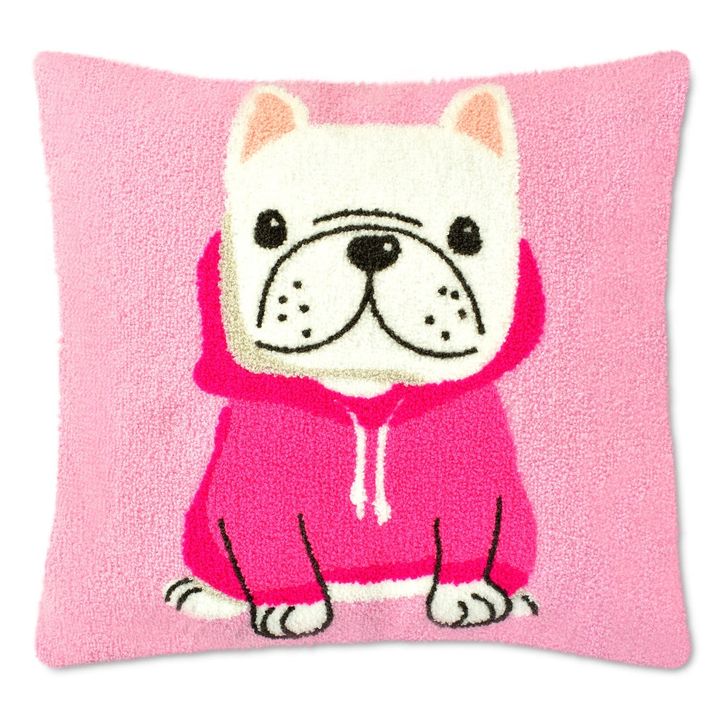 frenchie chenille pillow