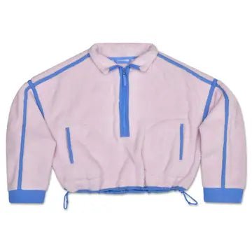 1/2 Zip Pink and Periwinkle Sherpa Pullover