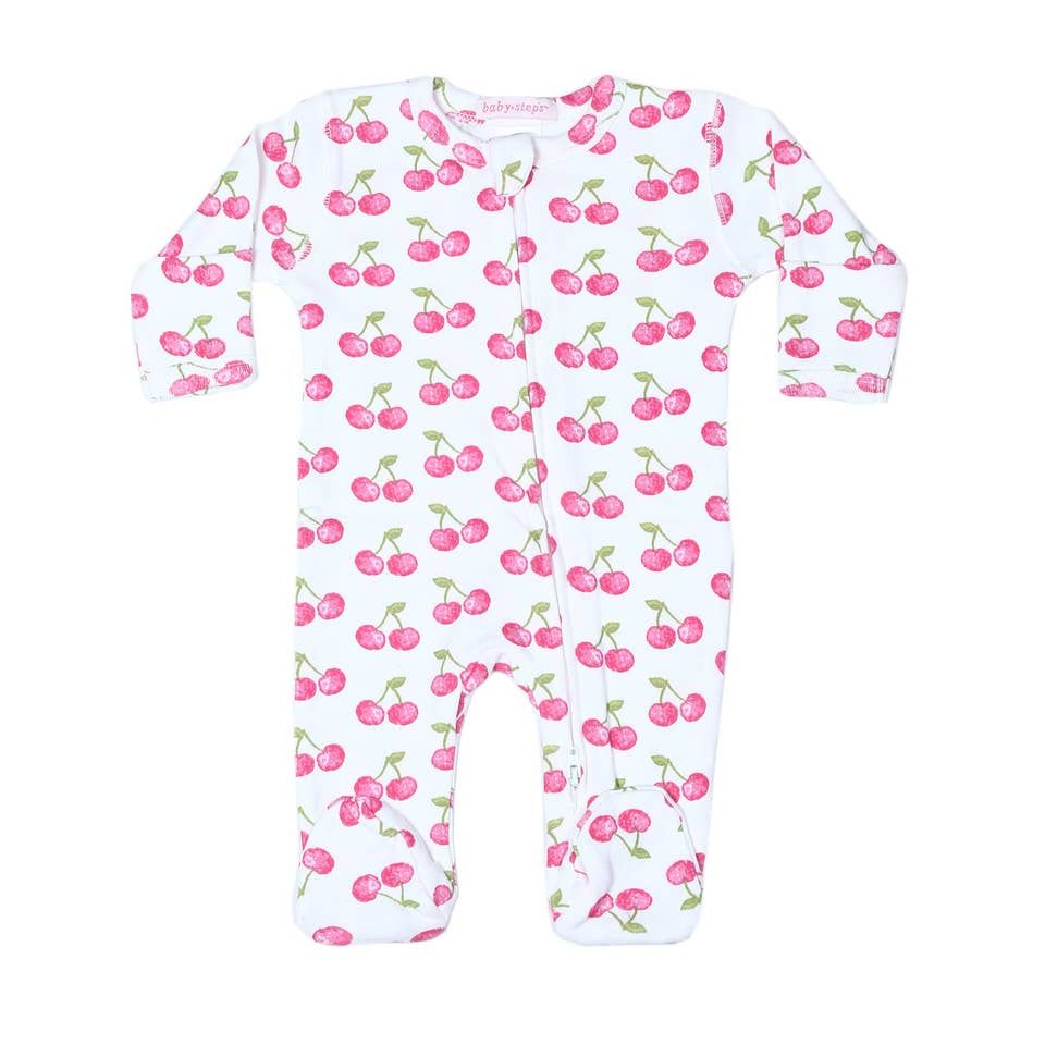 Zipper Footie - cherries