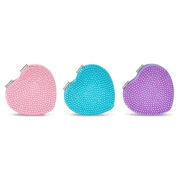 heart rhinestone compact mirror