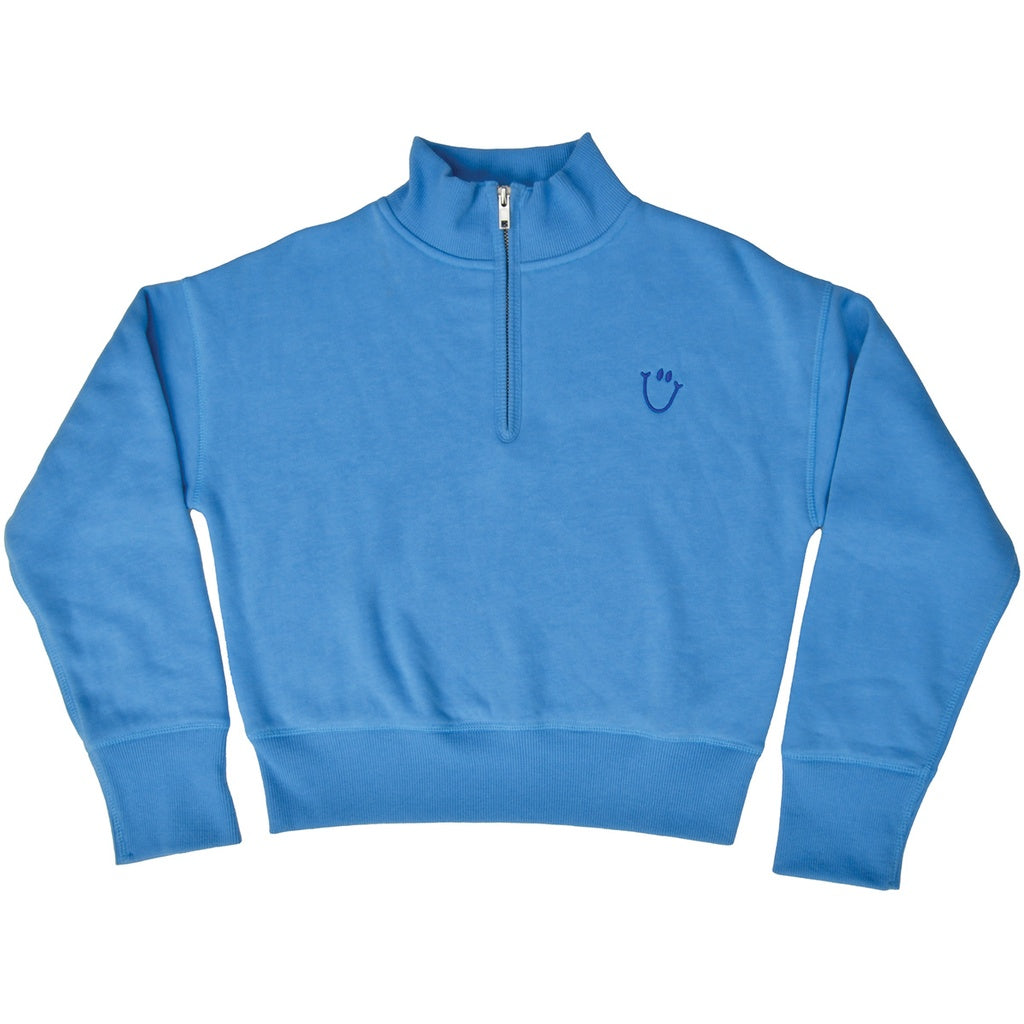 happy faces 1/4 zip sweatshirt