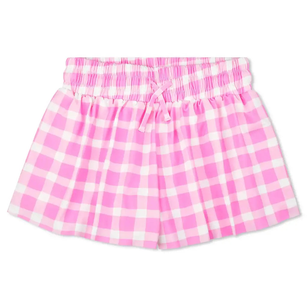 pink gingham butterfly short