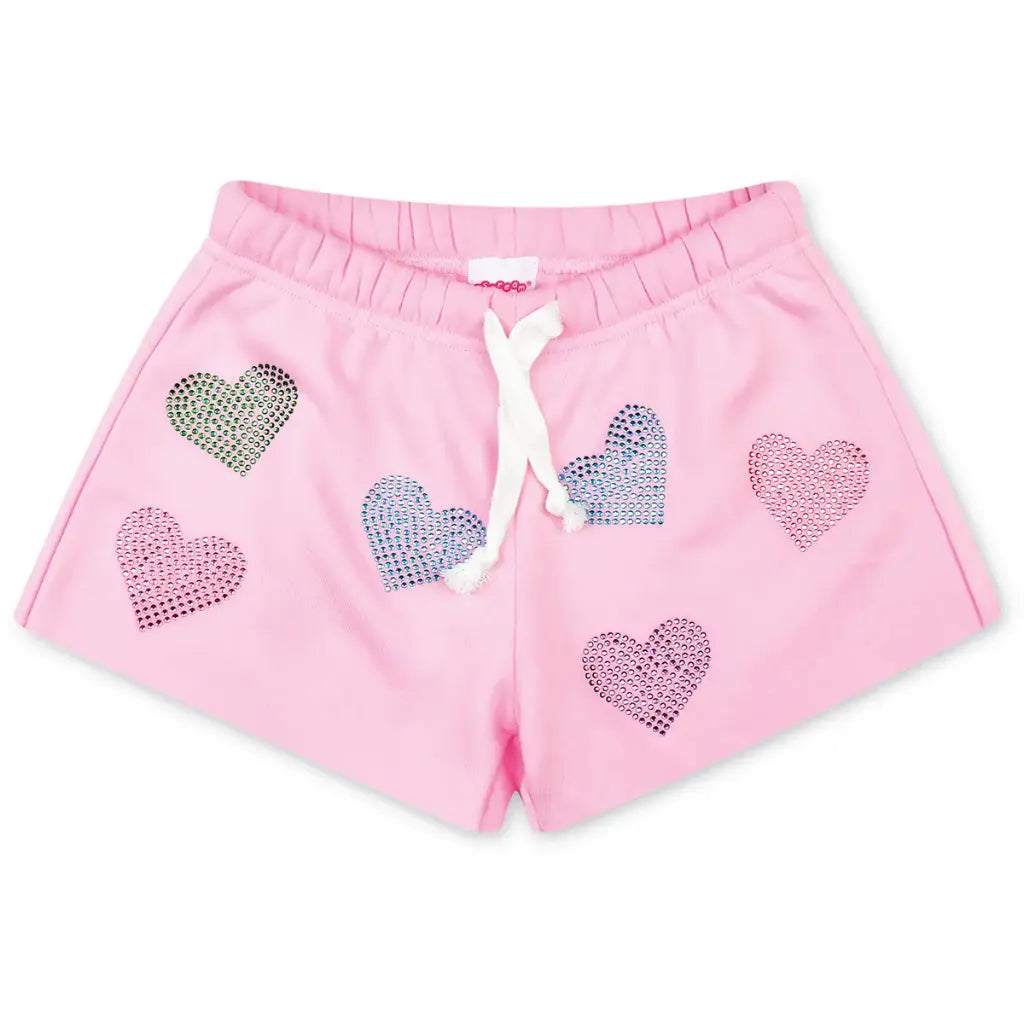 sparkling hearts sweat shorts