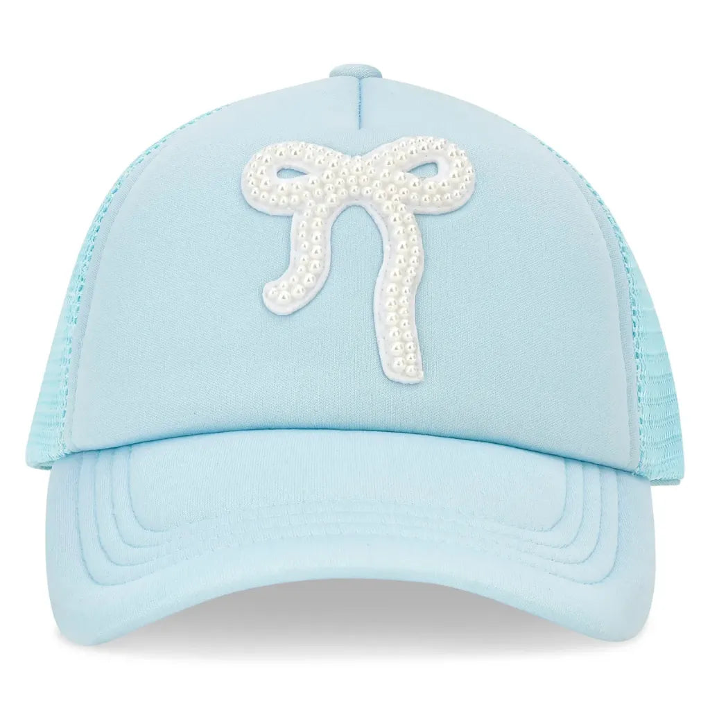 pearl bow trucker hat