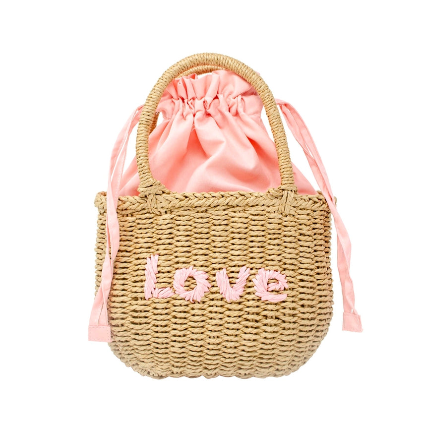 Girls Wicker Basket Handbag