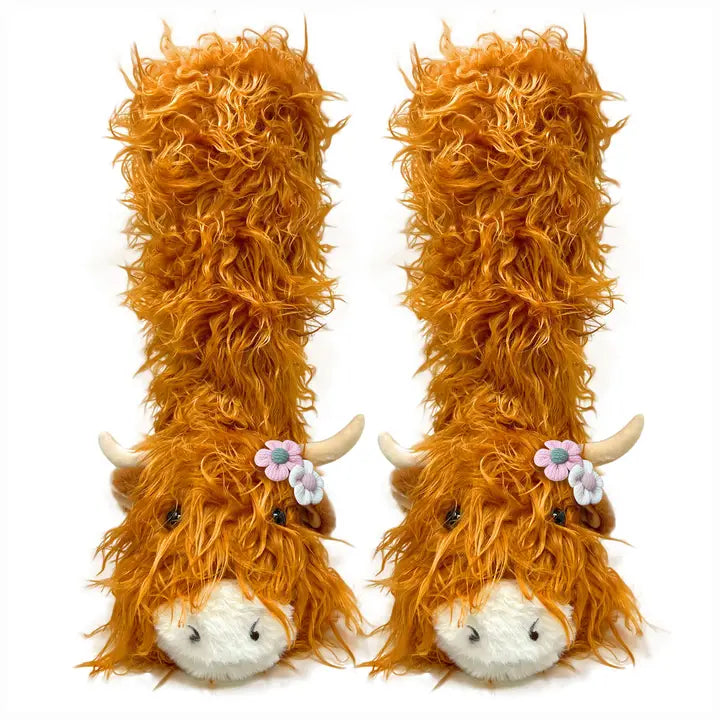 highland cattle slipper sock