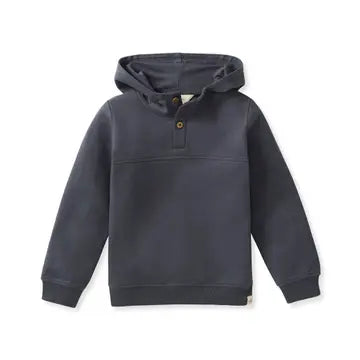 button placket hoodie
