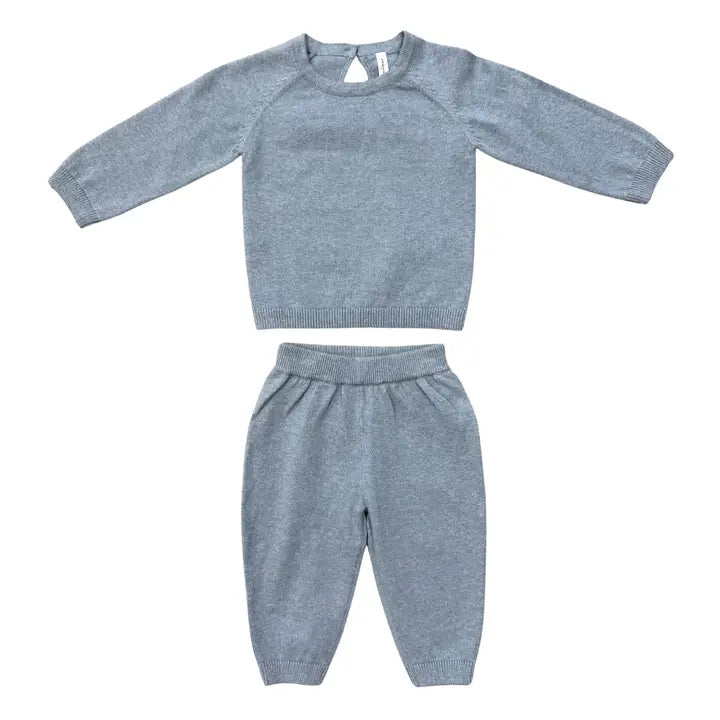 soft knit blue  2pc set