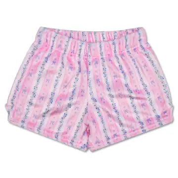 floral stripes plush short