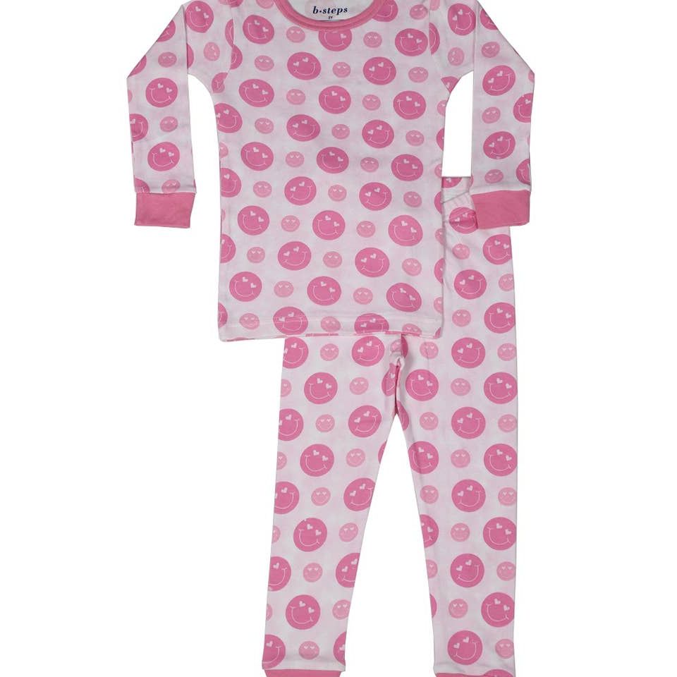 Kids Pajamas - pink smiles