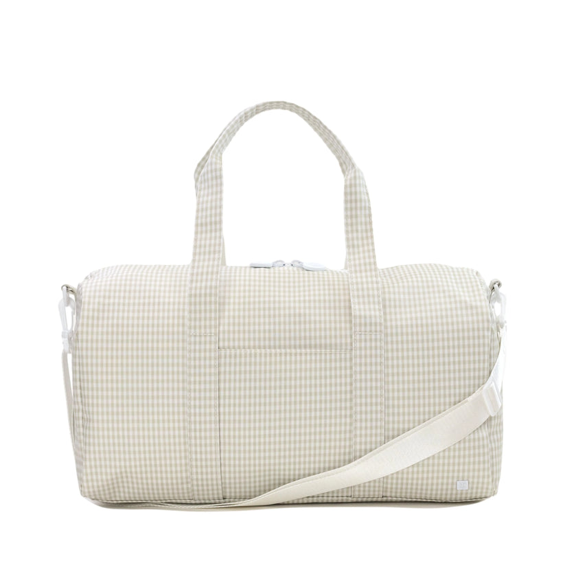weekender Duffel-Gingham Pearl Grey