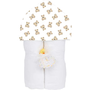 bowtie teddy hooded towel