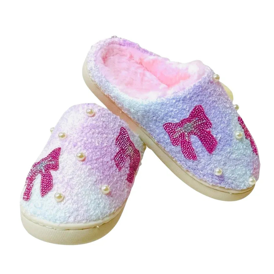 bow pearl slippers